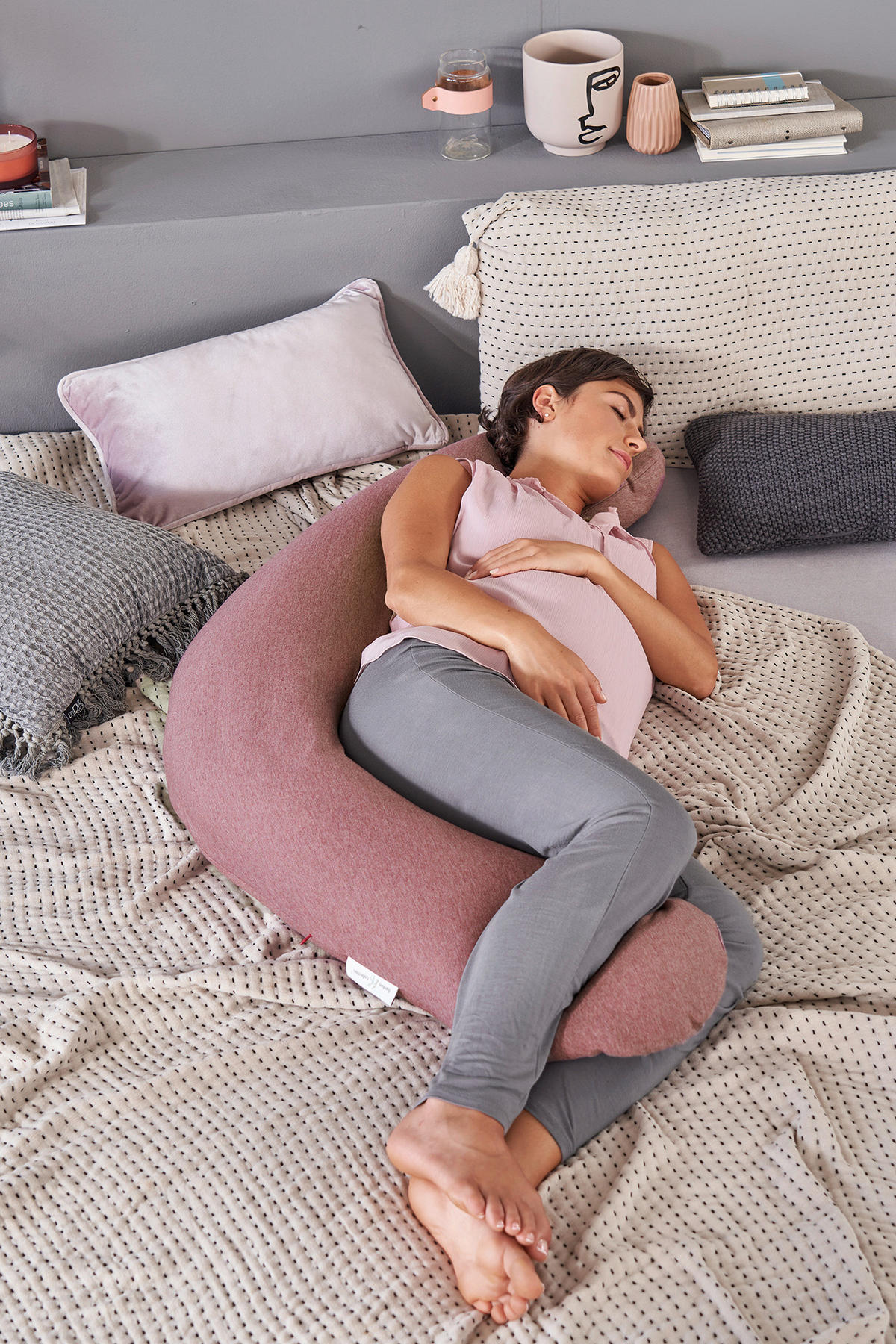 STILLKISSEN 190 cm MUSSELIN   - Salbeigrün/Grün, Basics, Textil (190cm) - Theraline