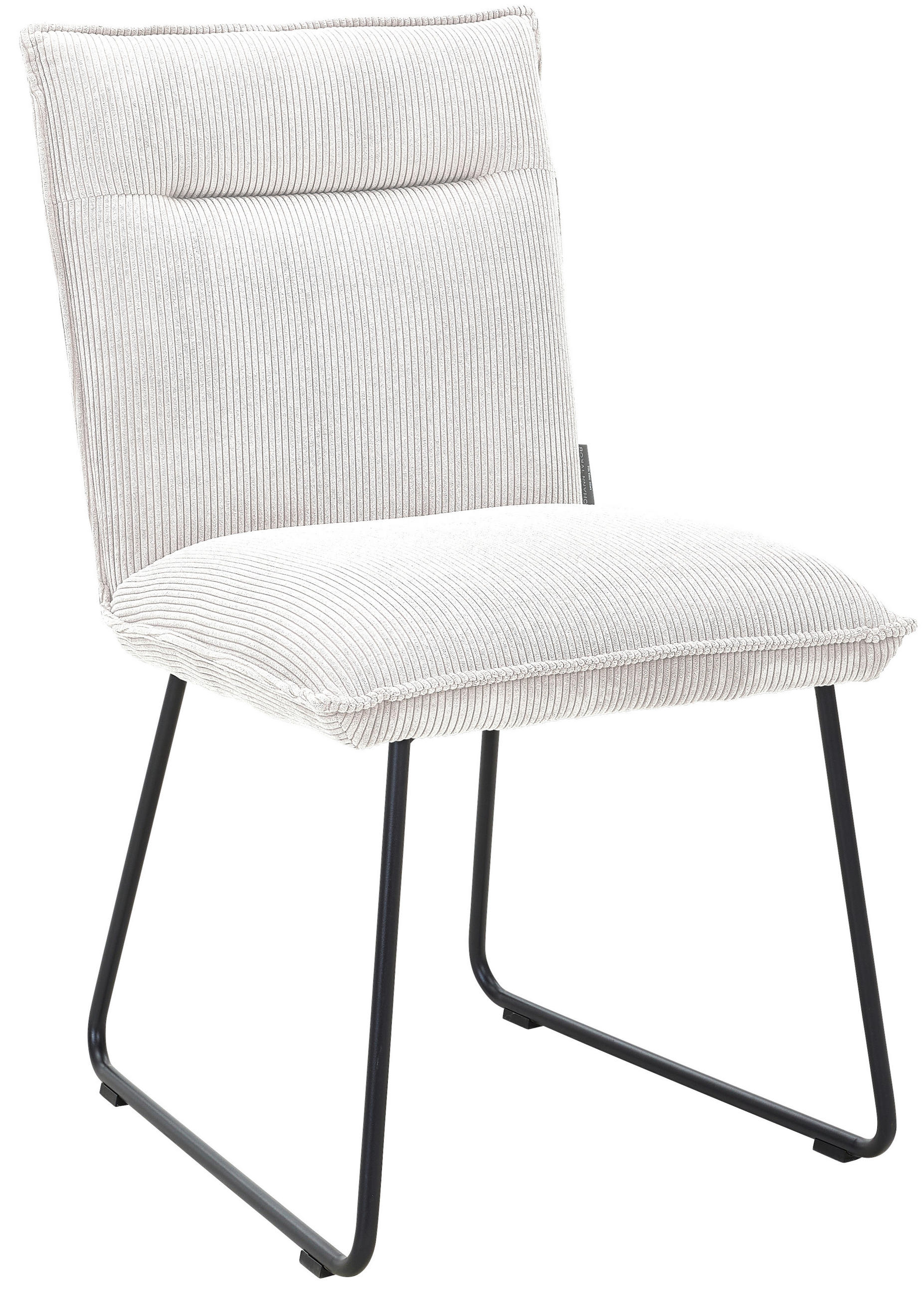 STUHL  in Eisen Feincord  - Creme/Schwarz, Design, Textil/Metall (47/87/62cm) - Johann Jakob