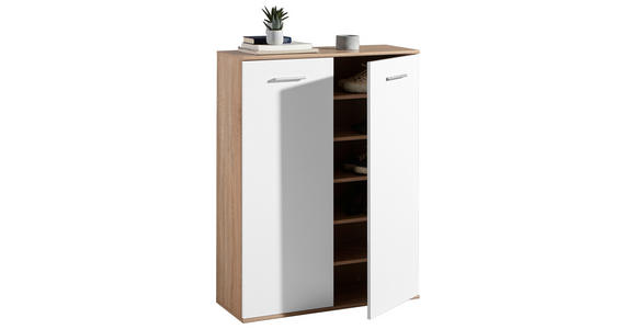SCHUHSCHRANK 90/118/36 cm - Silberfarben/Weiß, Design, Holzwerkstoff/Kunststoff (90/118/36cm) - Carryhome
