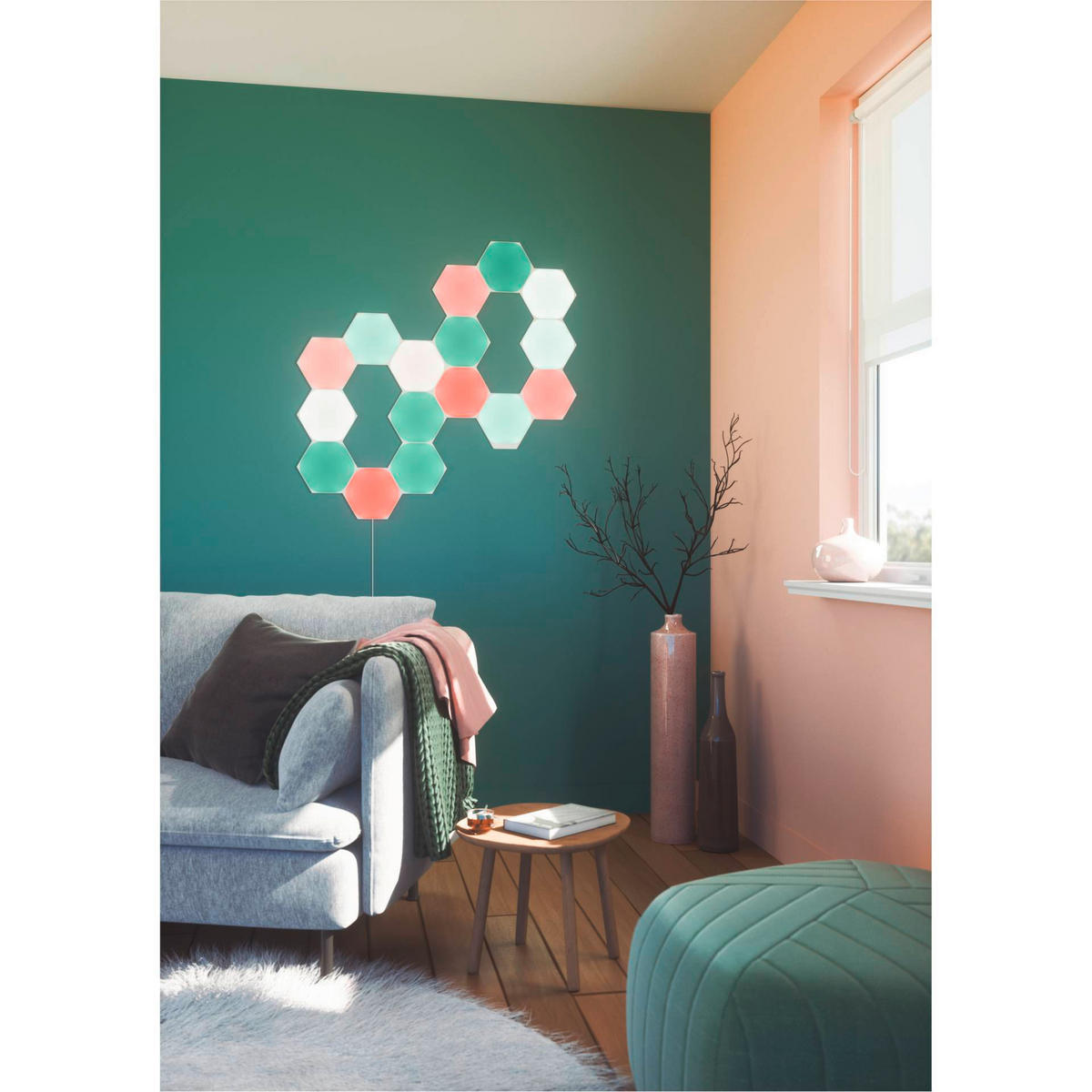 NANOLEAF HEXAGONS 3ER Erweiterungsset 23/0,6/20 cm   - Weiß, Basics, Kunststoff (23/0,6/20cm)