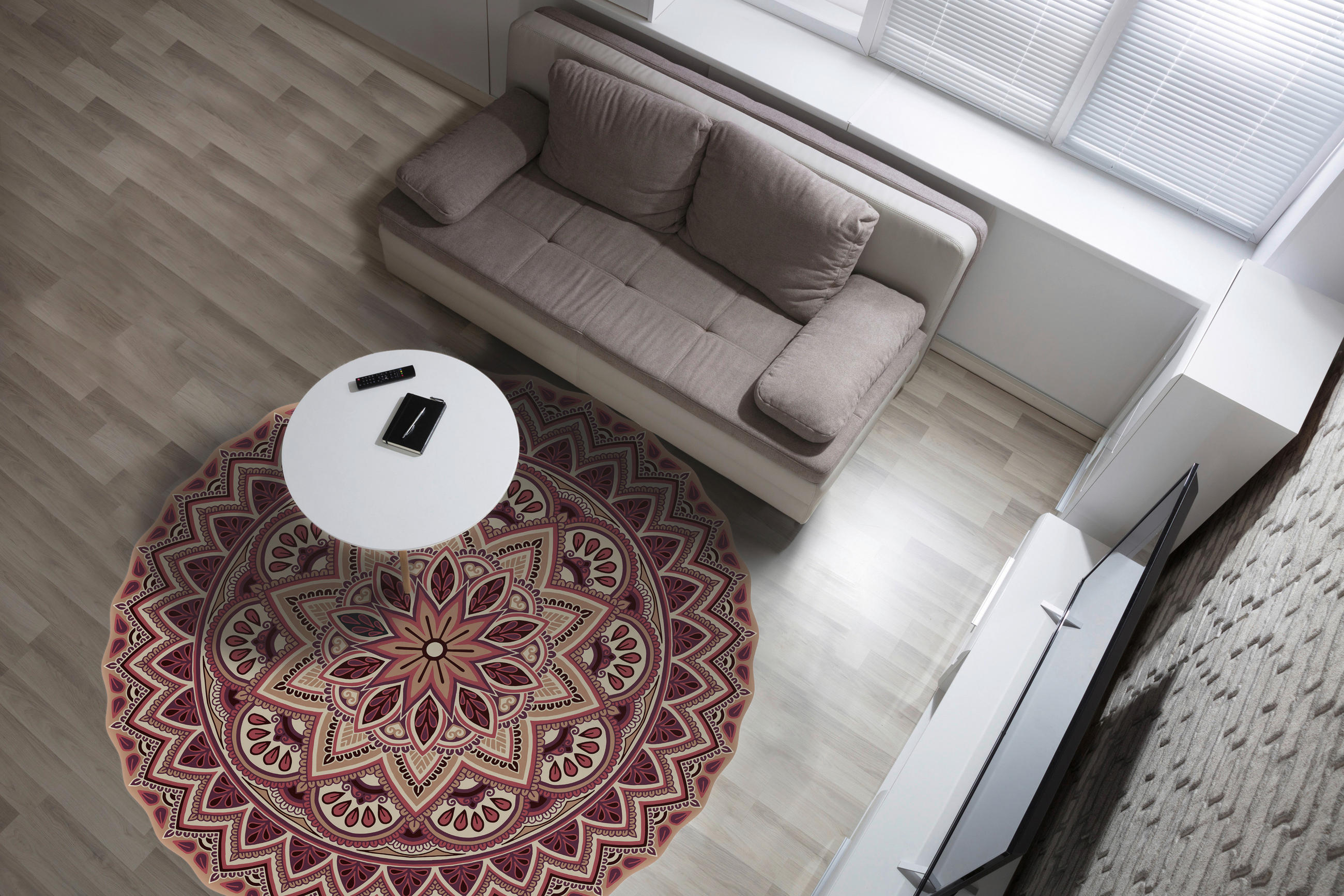 OUTDOORTEPPICH 100/100 cm  - Rot, Design, Kunststoff (100/100cm)