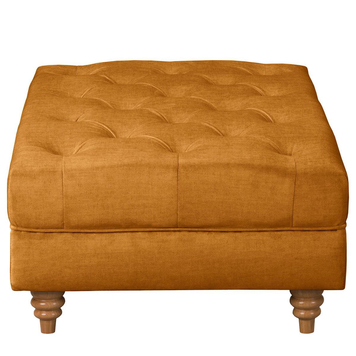 HOCKER Laura Mikrofaser Bernsteinfarben  - Bernsteinfarben/Braun, Design, Holz/Textil (96/35/62cm) - P & B