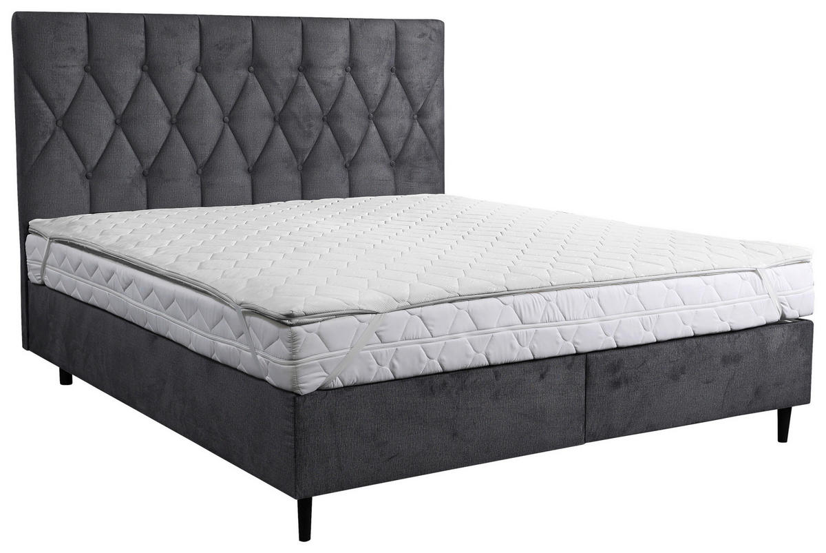 BOXBETT 180/200 cm  in Anthrazit  - Anthrazit/Schwarz, KONVENTIONELL, Holz/Holzwerkstoff (180/200cm) - home24
