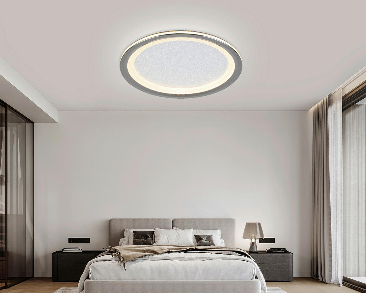 LED-DECKENLEUCHTE  40/6 cm    - Chromfarben/Schwarz, Trend, Kunststoff/Metall (40/6cm) - Novel