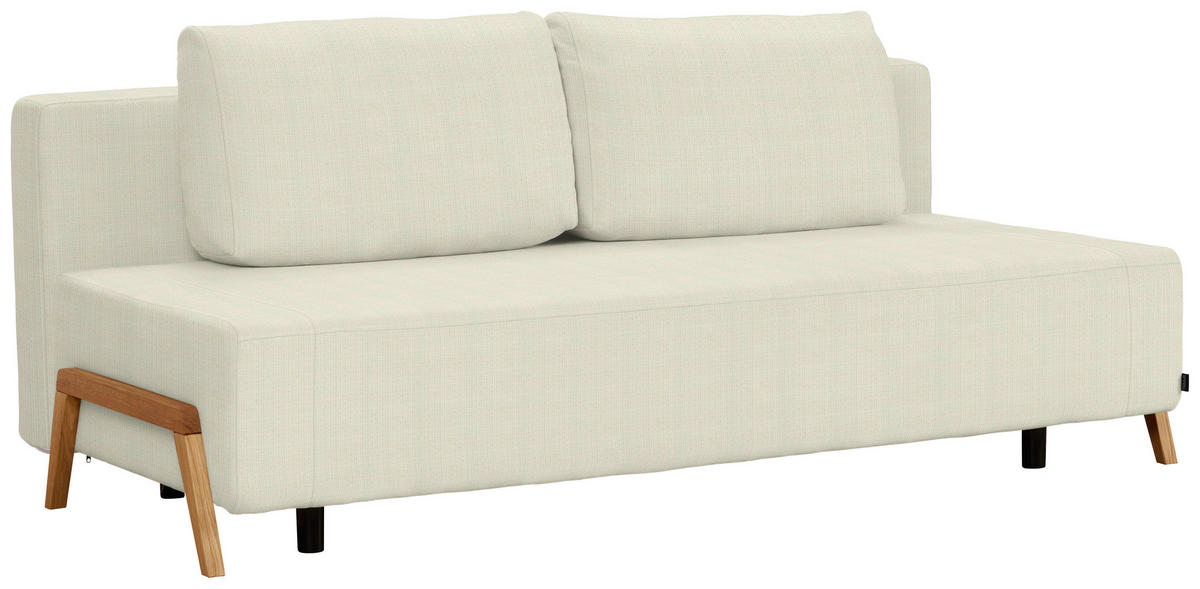 SCHLAFSOFA Chenille Weiß  - Naturfarben/Weiß, Design, Holz/Textil (211/88/102cm) - Niels Andersson