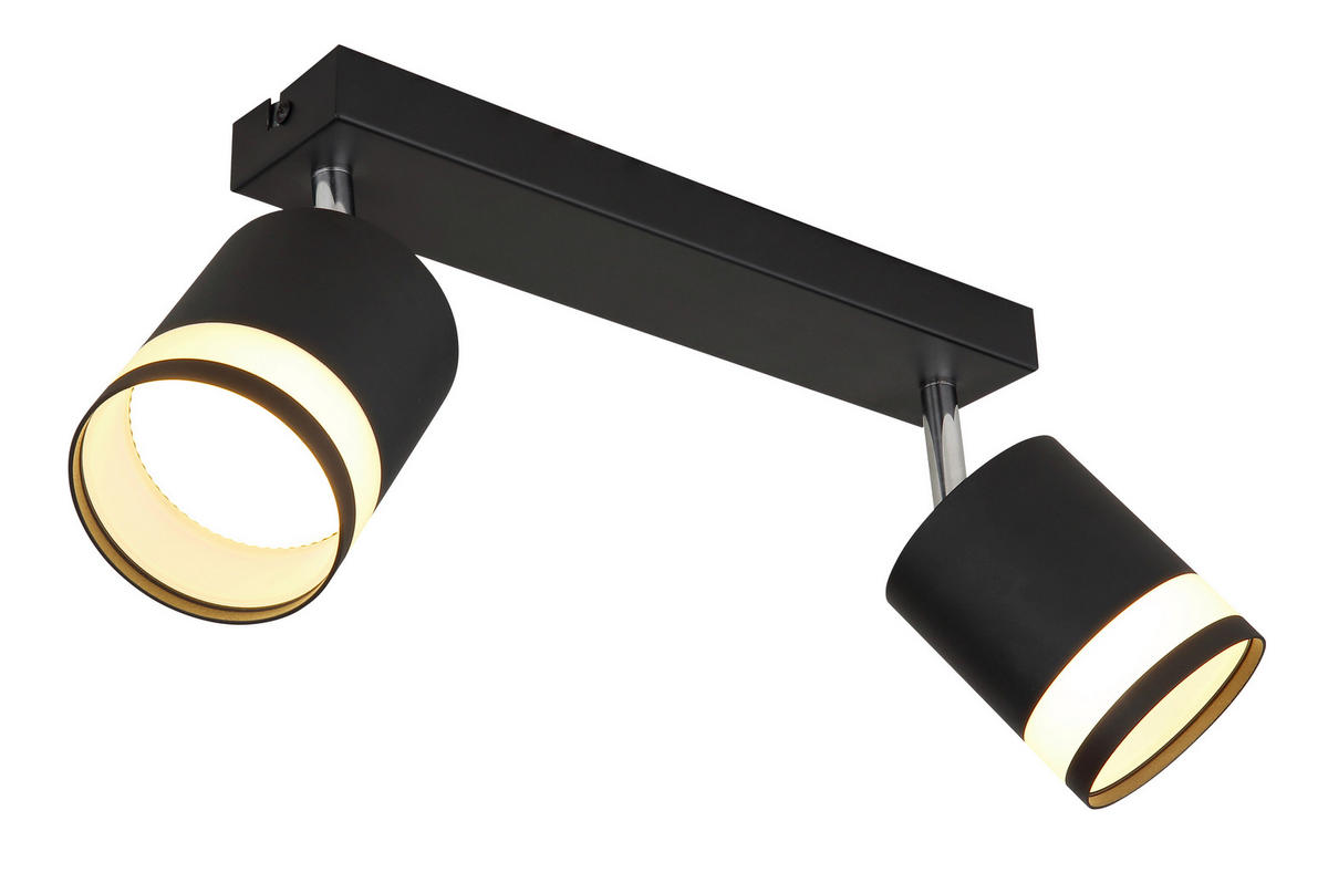 STRAHLER 30/8,2/18,5 cm   - Schwarz/Weiß, Design, Kunststoff/Metall (30/8,2/18,5cm) - Globo