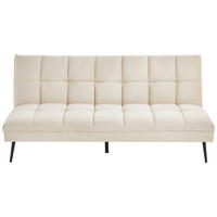 SCHLAFSOFA  in Samt Beige  - Beige/Schwarz, MODERN, Textil/Metall (178/84/98cm) - MID.YOU