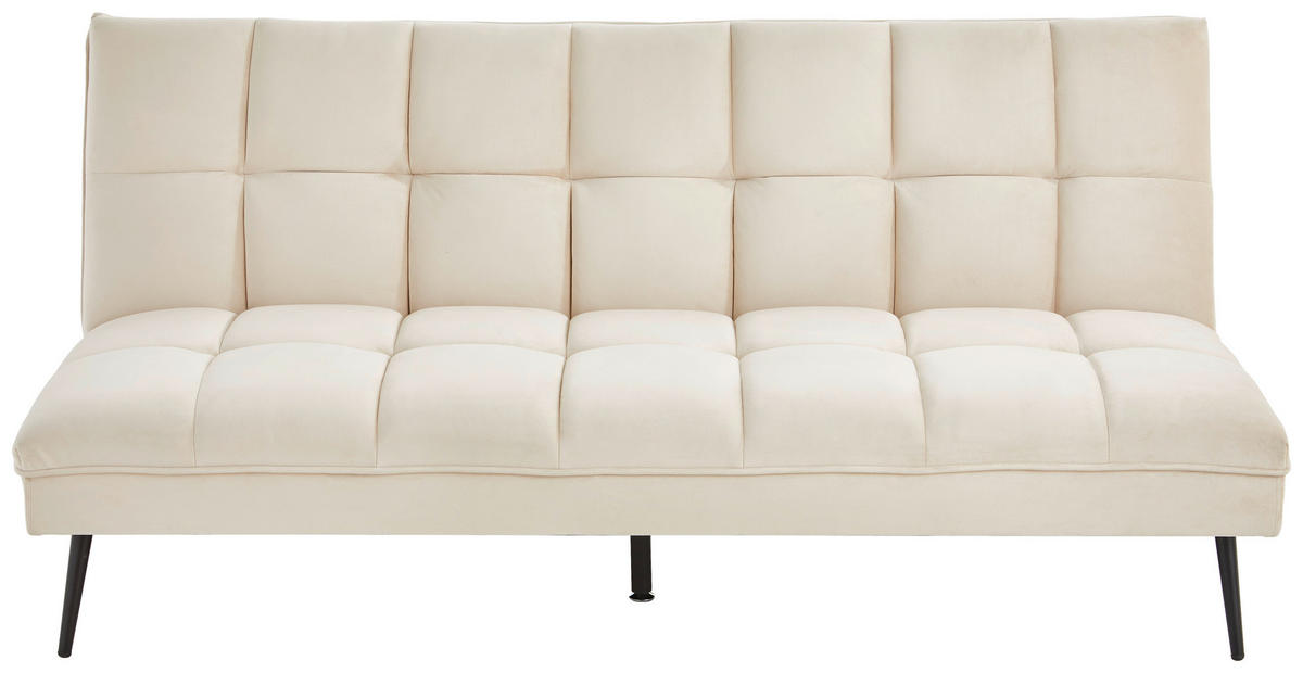 SCHLAFSOFA  in Samt Beige  - Beige/Schwarz, MODERN, Textil/Metall (178/84/98cm) - MID.YOU