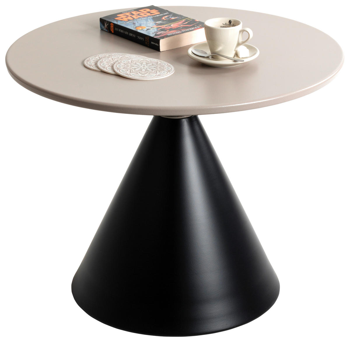 BEISTELLTISCH 60/60/48 cm Schwarz, Hellgrau rund  - Hellgrau/Schwarz, Trend, Metall (60/60/48cm)