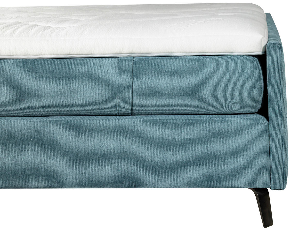 BOXSPRINGBETT 160/200 cm  in Petrol  - Petrol/Schwarz, Design, Textil/Metall (160/200cm) - Esposa