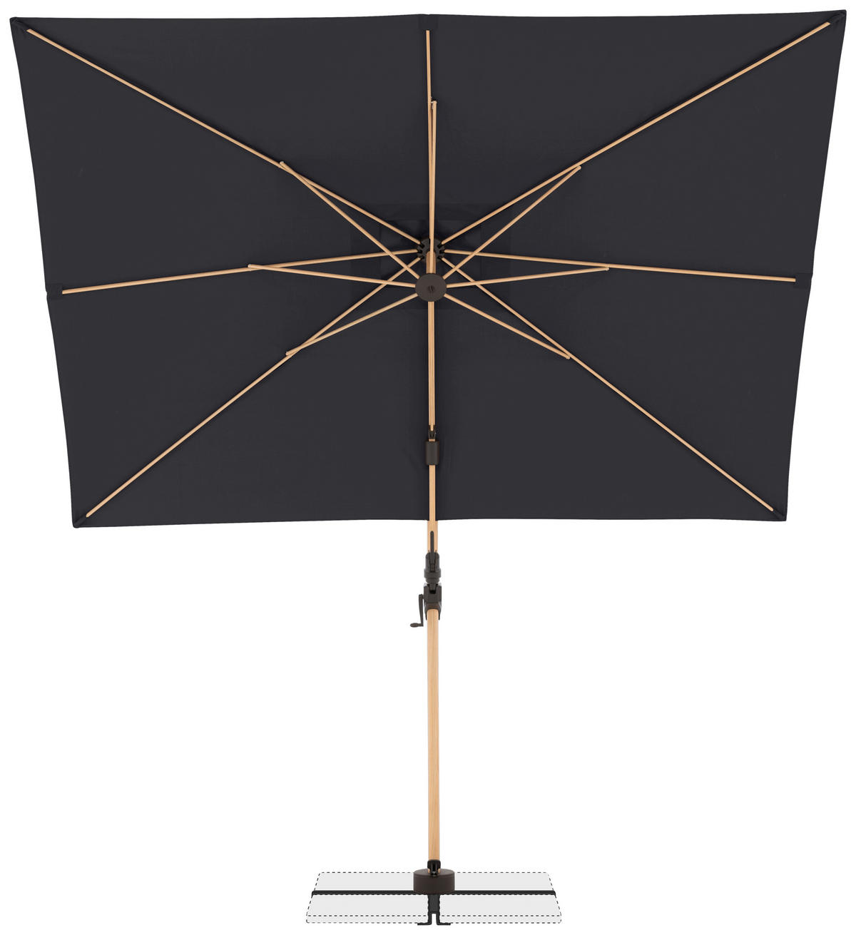 AMPELSCHIRM 300X220 cm Anthrazit  - Eschefarben/Anthrazit, Basics, Textil/Metall (300/220cm) - Doppler