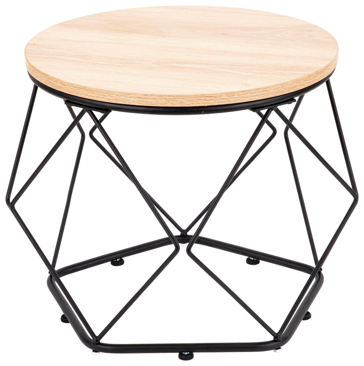 COUCHTISCH rund Schwarz, Eichefarben  - Eichefarben/Schwarz, Design, Holzwerkstoff/Metall (50/40/40/36/50/40cm) - MID.YOU