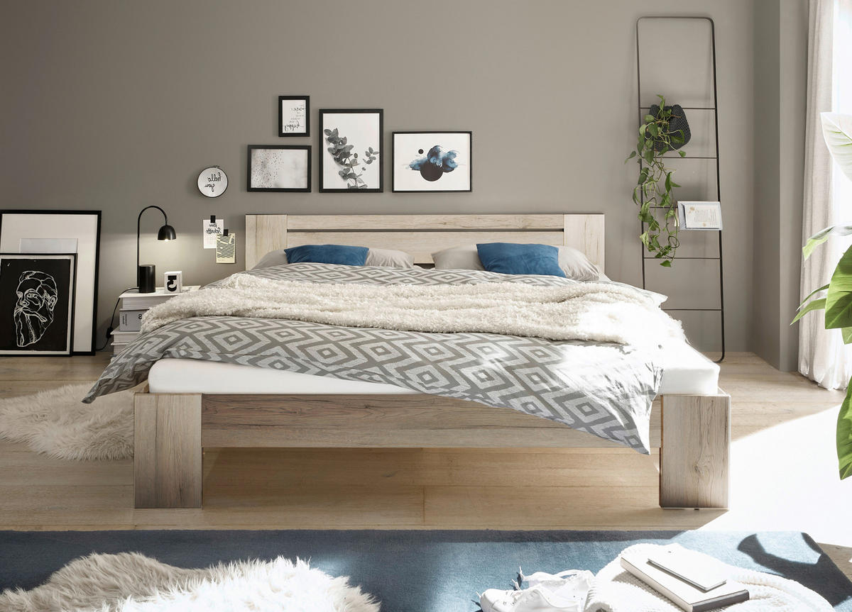 BETT 180/200 cm  in Eiche San Remo  - Eiche San Remo, KONVENTIONELL (180/200cm) - Boxxx