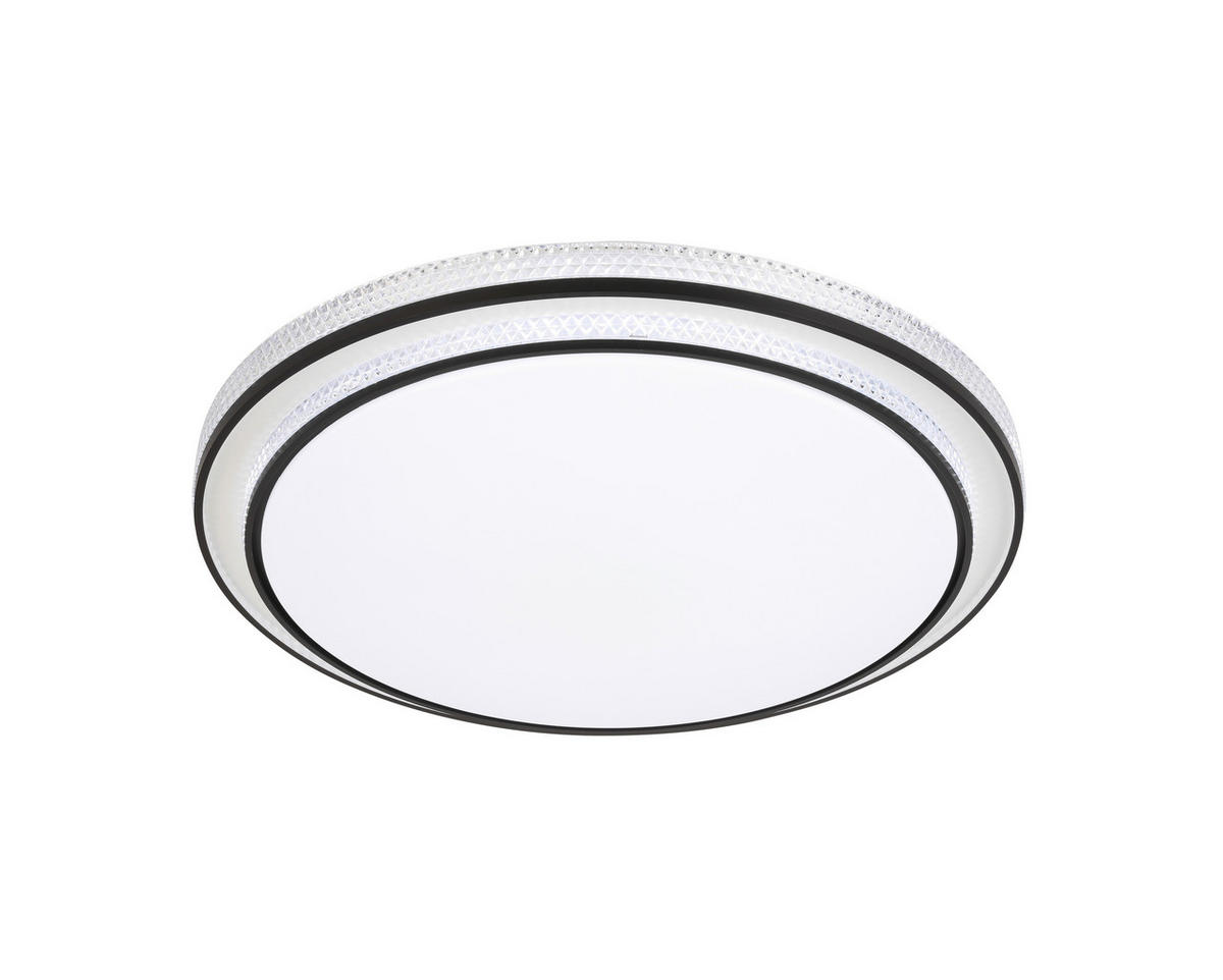 STROPNÉ LED SVIETIDLO, 51,5/9,5 cm  - čierna/biela, Basics, kov/plast (51,5/9,5cm) - Novel