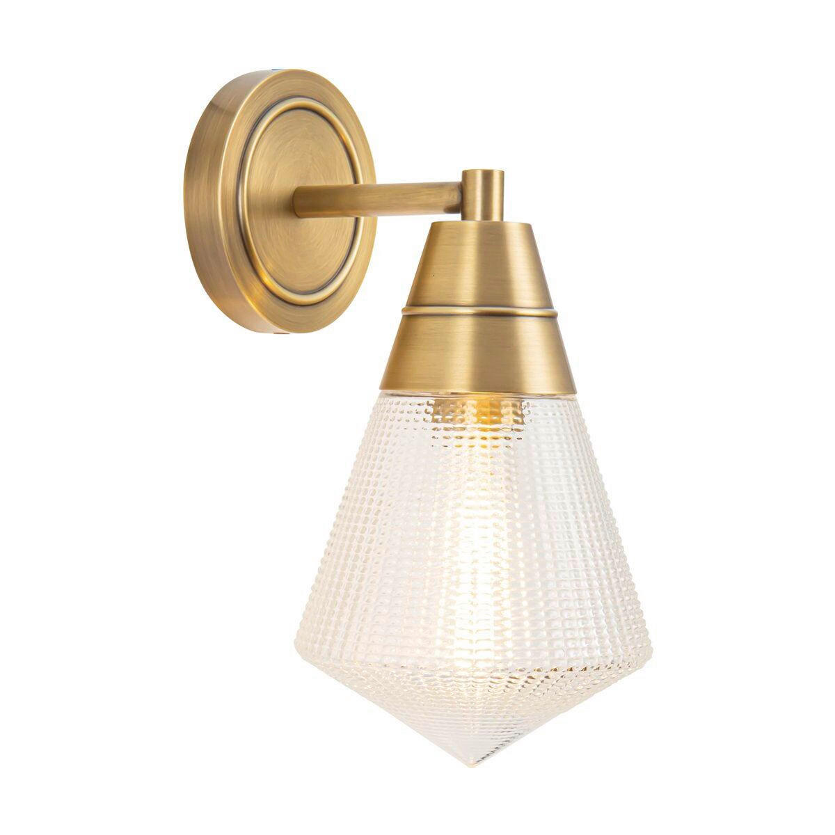 WANDLEUCHTE   - Messingfarben, KONVENTIONELL, Glas/Metall (29,5/15,2/19,1cm) - Elstead Lighting
