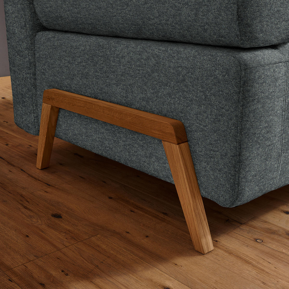 SCHLAFSOFA Struktur Grau  - Naturfarben/Grau, Design, Holz/Textil (211/88/102cm) - Niels Andersson