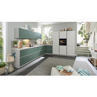 EINBAUKÜCHE MATIRA COLOUR  - Eiche Bianco/Grün, Design, Holzwerkstoff - Novel