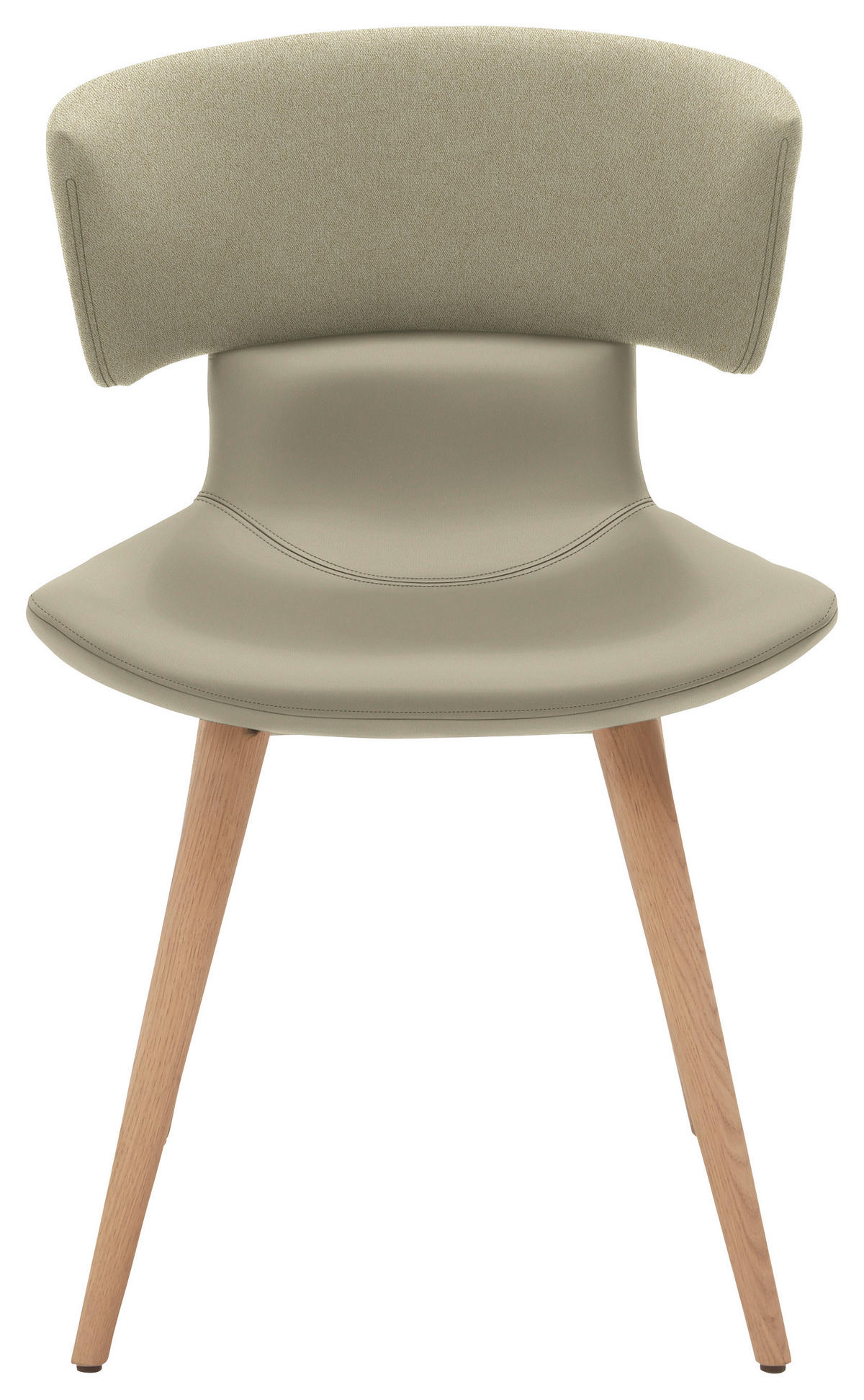 STUHL in Holz, Textil, Leder Naturfarben, Eichefarben  - Eichefarben/Naturfarben, Natur, Leder/Holz (54/82,5/58cm) - Voglauer