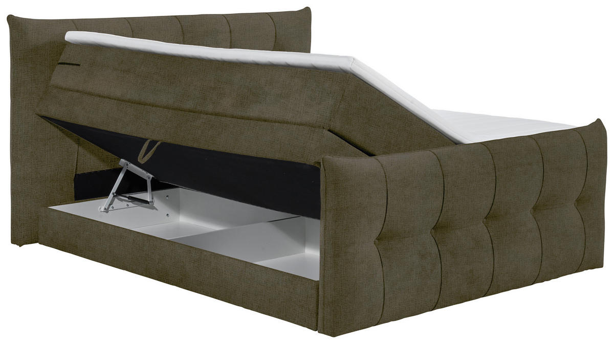 BOXSPRINGBETT 180/200 cm  in Schlammfarben  - Schlammfarben/Schwarz, Basics, Holzwerkstoff/Kunststoff (180/200cm) - Esposa