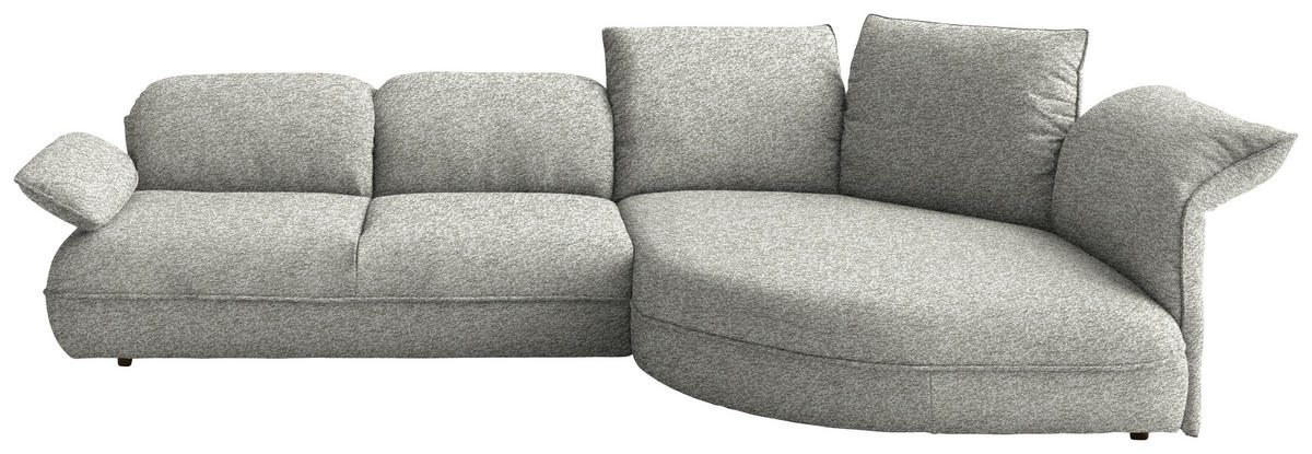 ECKSOFA Chenille Ecru  - Ecru/Schwarz, Design, Kunststoff/Textil (343/154cm) - Koinor
