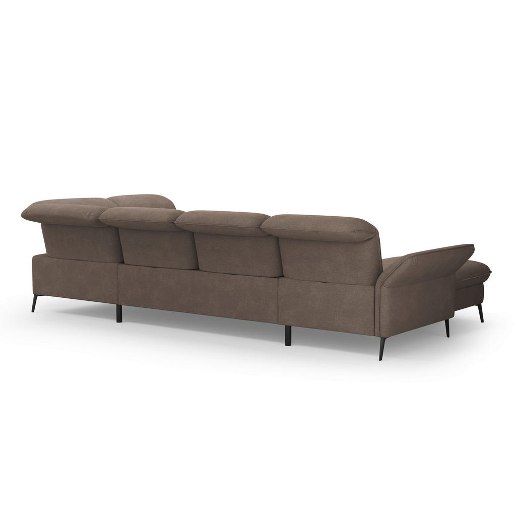 Thumbnail - Sit & More Wohnlandschaft, Schlamm, Textil, 7-Sitzer, Ottomane rechts, U-Form, 359x231 cm, Goldenes M, Oeko-Tex® Standar...