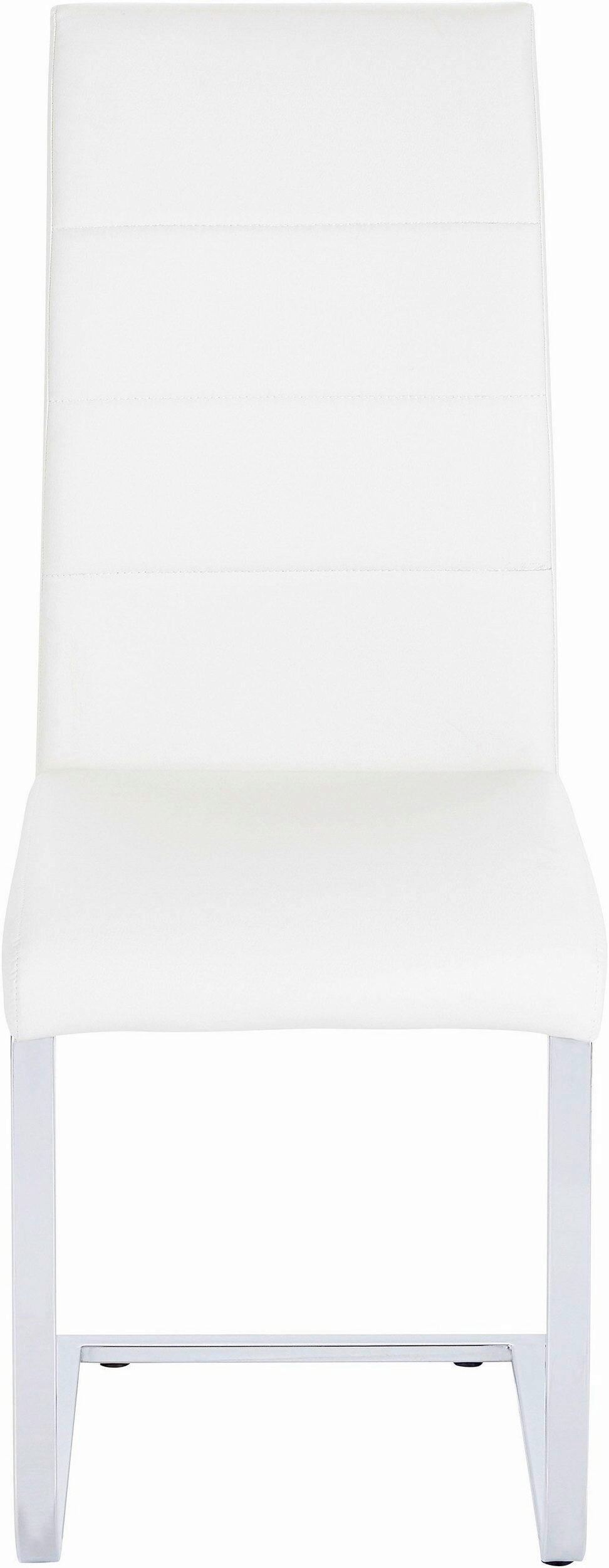 STUHL - Silberfarben/Weiß, Design, Leder/Metall (42/103/44cm) - MID.YOU