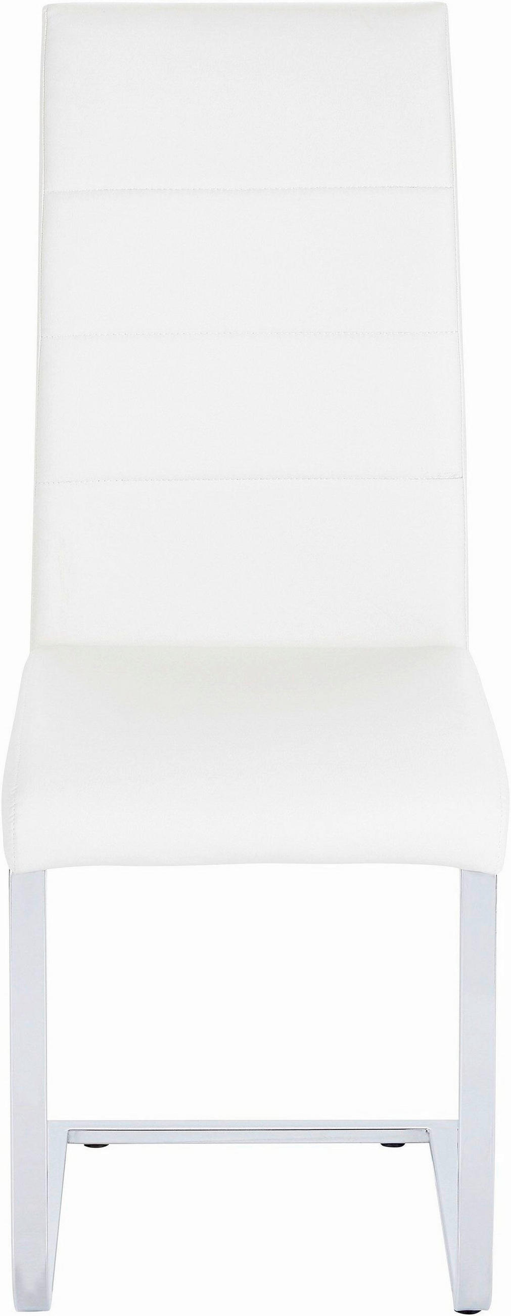 STUHL - Silberfarben/Weiß, Design, Leder/Metall (42/103/44cm) - MID.YOU