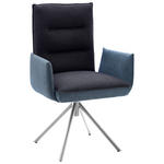 ARMLEHNSTUHL  in Flachgewebe  - Blau/Edelstahlfarben, Design, Textil/Metall (59/93/59cm) - Dieter Knoll