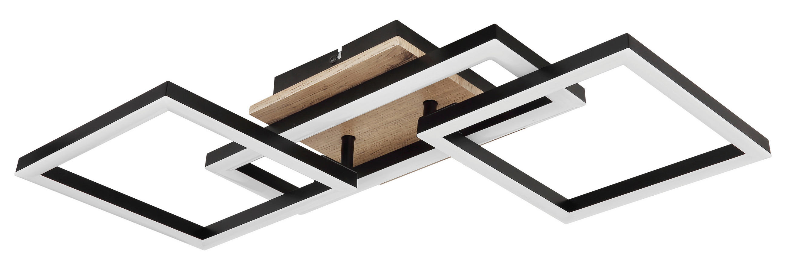 DECKENLEUCHTE 24 W    70/31/12 cm  - Opal/Schwarz, Trend, Holzwerkstoff/Kunststoff (70/31/12cm) - Globo