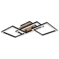 DECKENLEUCHTE 24 W    70/31/12 cm  - Opal/Schwarz, Trend, Holzwerkstoff/Kunststoff (70/31/12cm) - Globo