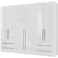 ORMAR SA KLASIČNIM VRATIMA bela, bela visoki sjaj  272/224/56 cm  - bela visoki sjaj/bela, Dizajnerski, pločasti materijal/plastika (272/224/56cm)