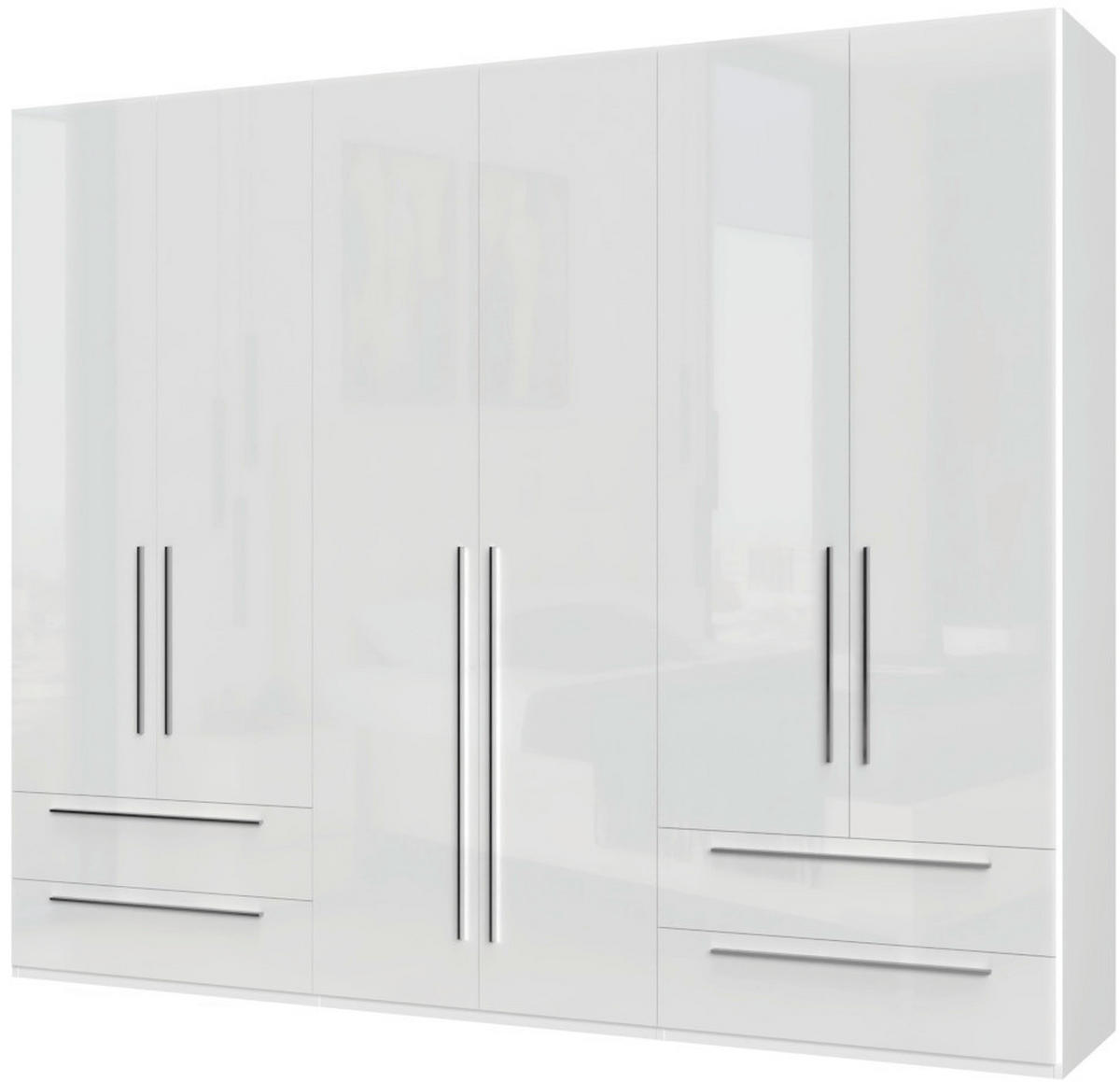 ORMAR SA KLASIČNIM VRATIMA bela, bela visoki sjaj  272/224/56 cm  - bela visoki sjaj/bela, Dizajnerski, pločasti materijal/plastika (272/224/56cm)