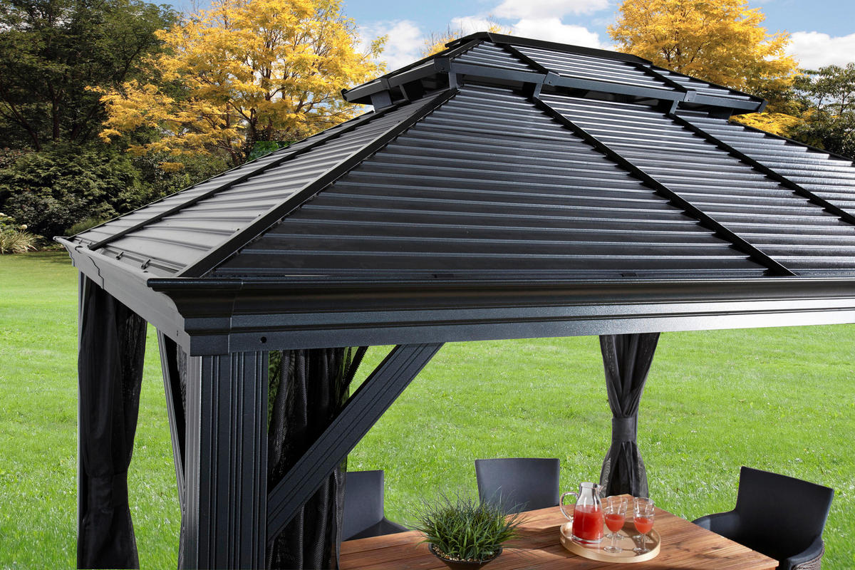 PAVILLON 425/292/299 cm Aluminium  - Anthrazit, Basics, Metall (425/292/299cm) - Ambia Garden