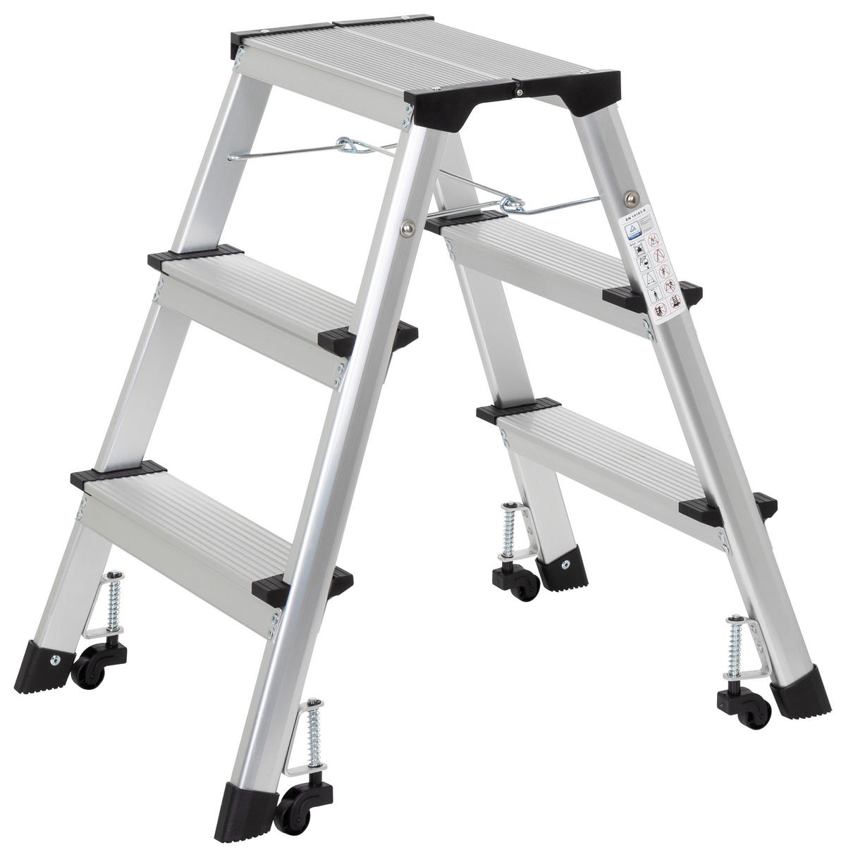 KLAPPTRITTLEITER - Alufarben, Basics, Metall (43/67/21cm) - MID.YOU