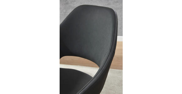 ARMLEHNSTUHL in Anthrazit, Grau, Edelstahlfarben - Edelstahlfarben/Anthrazit, Design, Textil/Metall (63/91/63cm) - Voleo