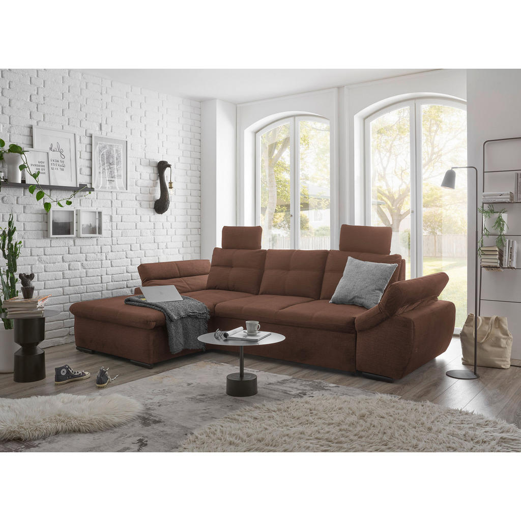 Thumbnail - Carryhome Ecksofa, Kupfer, Textil, 4-Sitzer, Füllung: Schaumstoffflocken, Ottomane links, L-Form, 275x170 cm, Typenauswa...