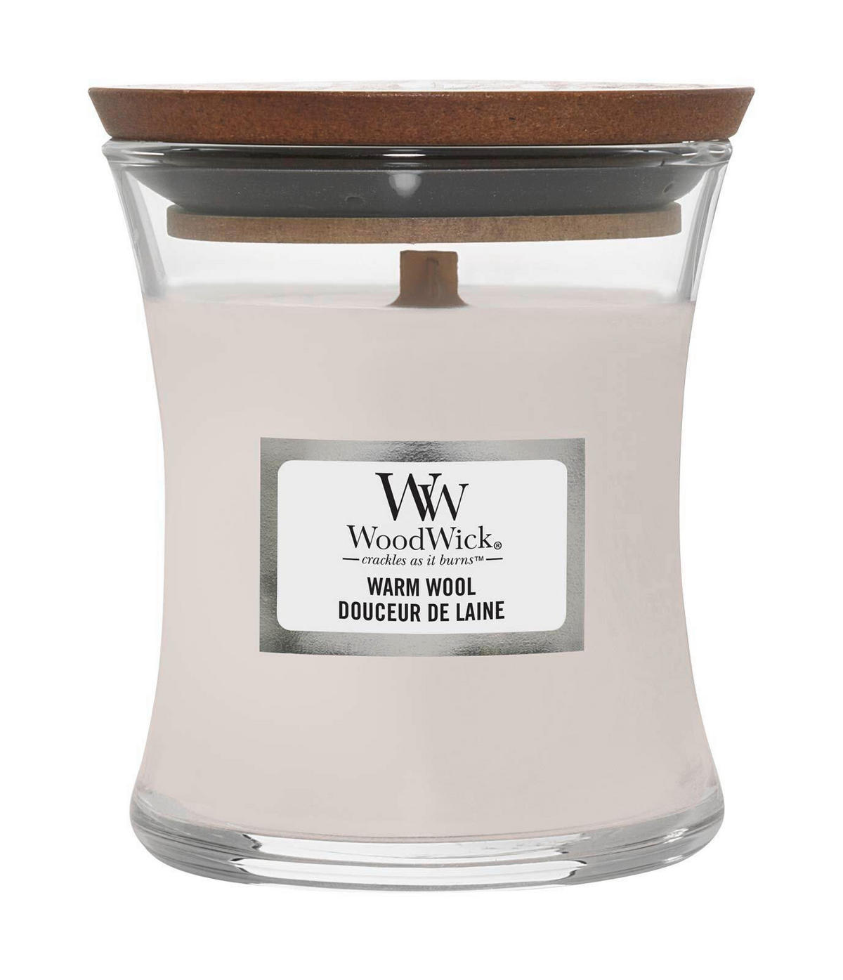 MIRISNA SVEĆA   - Osnovno, staklo/drvo (7/7/8cm) - WoodWick