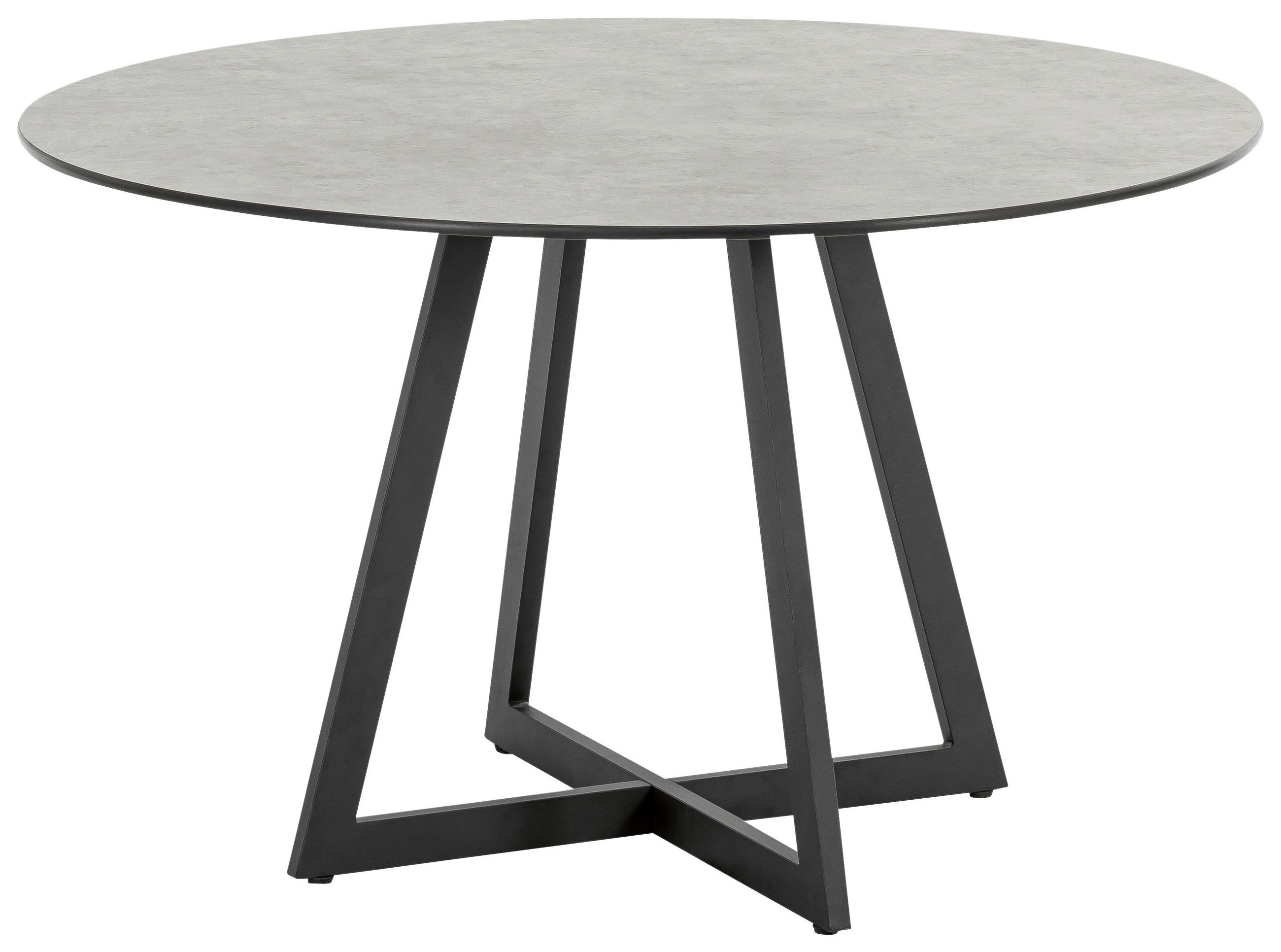 GARTENTISCH 121/121/74 cm Metall rund  - Dunkelgrau/Anthrazit, Design, Kunststoff/Metall (121/121/74cm)