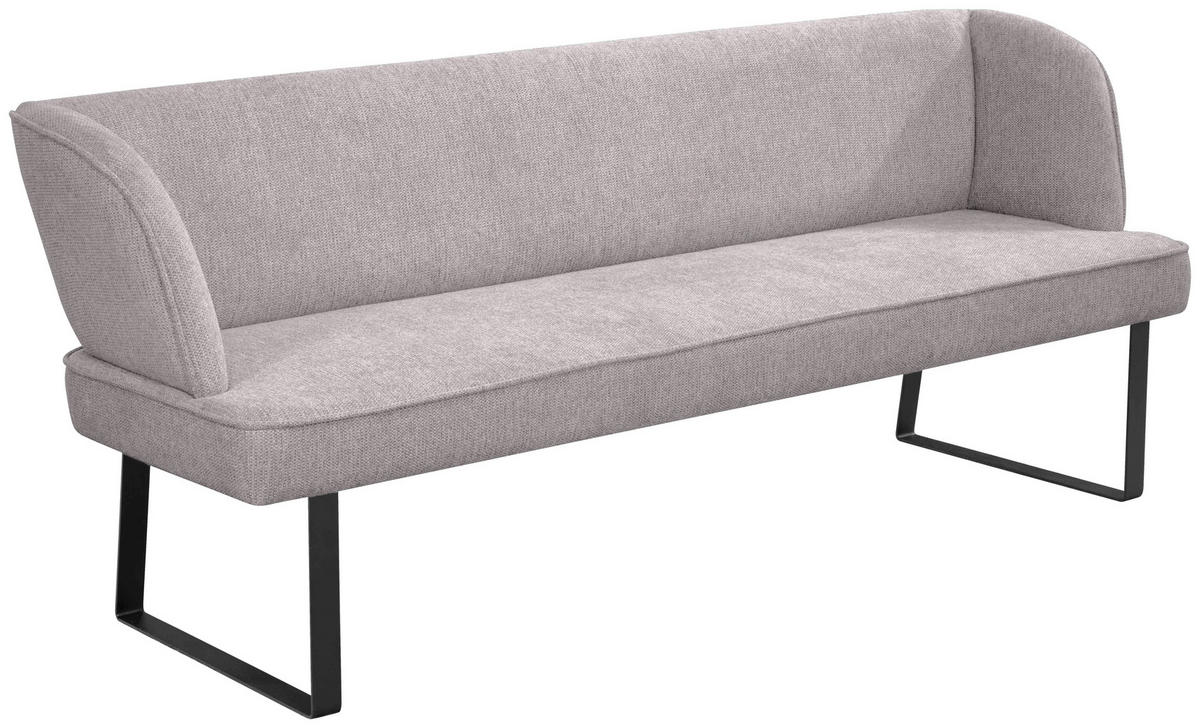 SITZBANK 185/91/66 cm Webstoff Schwarz, Cappuccino  - Schwarz/Cappuccino, Design, Textil/Metall (185/91/66cm) - Novel