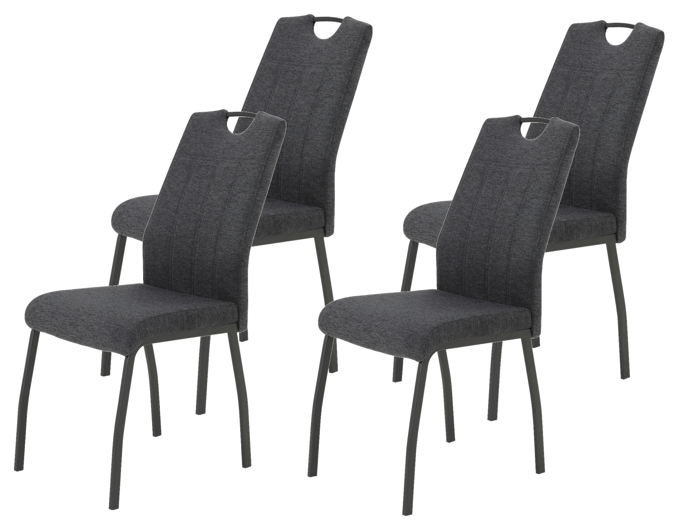 P & B Stuhl-Set Dunkelgrau 44x96x64 cm