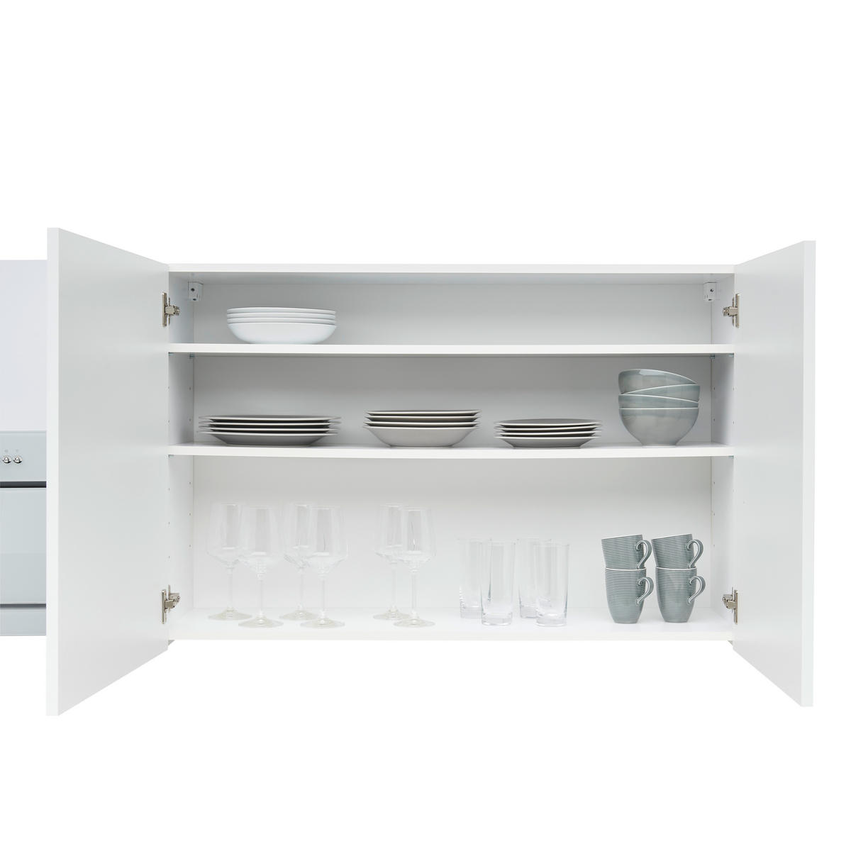 KÜCHENBLOCK 280 cm   in Weiß  - Weiß/Grau, MODERN, Holzwerkstoff (280cm) - Respekta