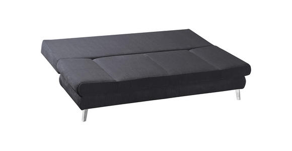 SCHLAFSOFA in Cord Dunkelgrau - Chromfarben/Dunkelgrau, Design, Textil/Metall (200/85/90cm) - Xora