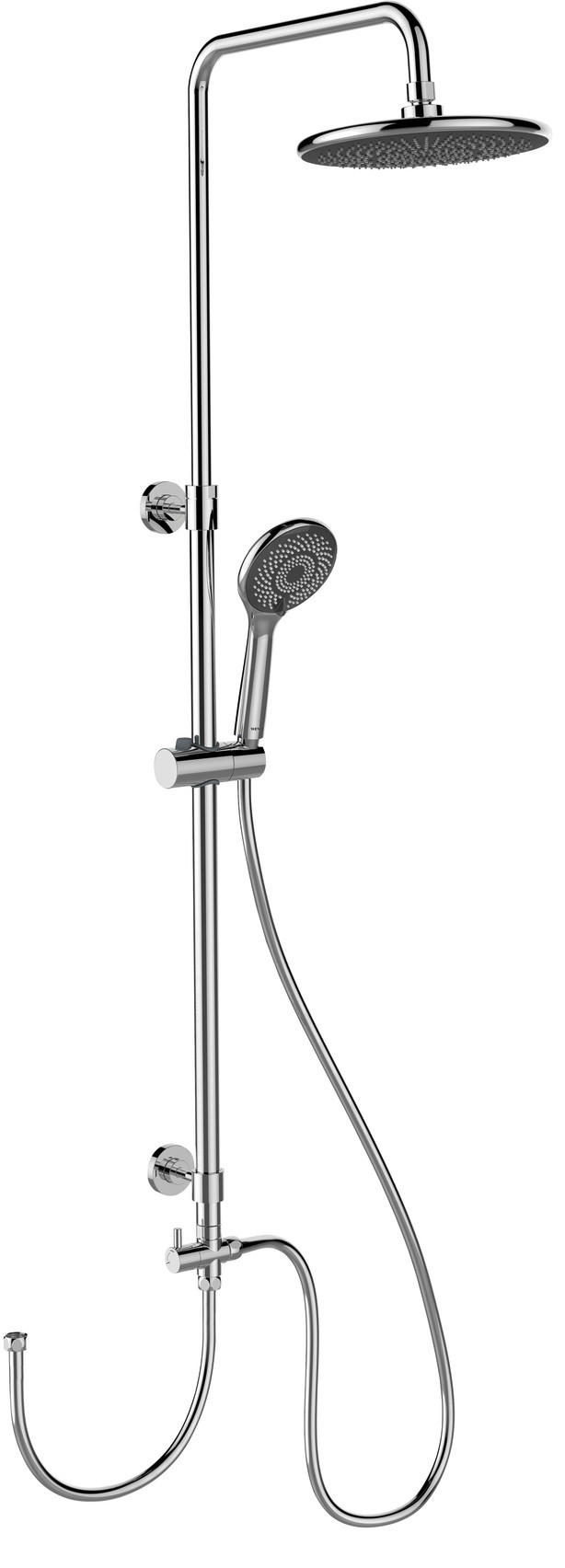 ÜBERKOPFBRAUSESET  - Chromfarben, Basics, Metall (22,5/75-120/27cm) - Wenko