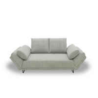 SCHLAFSOFA in Cord, Mikrofaser Hellgrau  - Hellgrau/Schwarz, Design, Textil/Metall (210/95/97cm) - MID.YOU