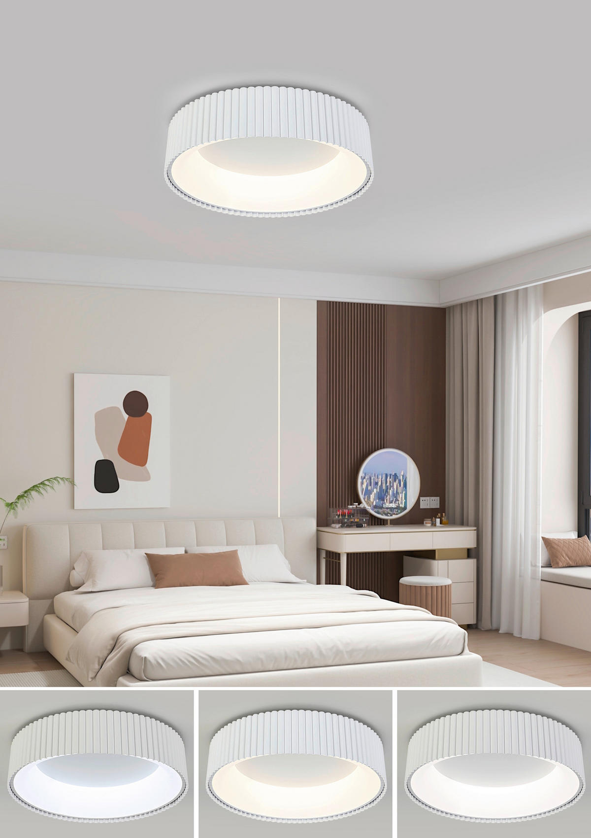 DECKENLEUCHTE  47/12,5 cm    - Weiß, Design, Kunststoff/Metall (47/12,5cm) - Collet's Monde