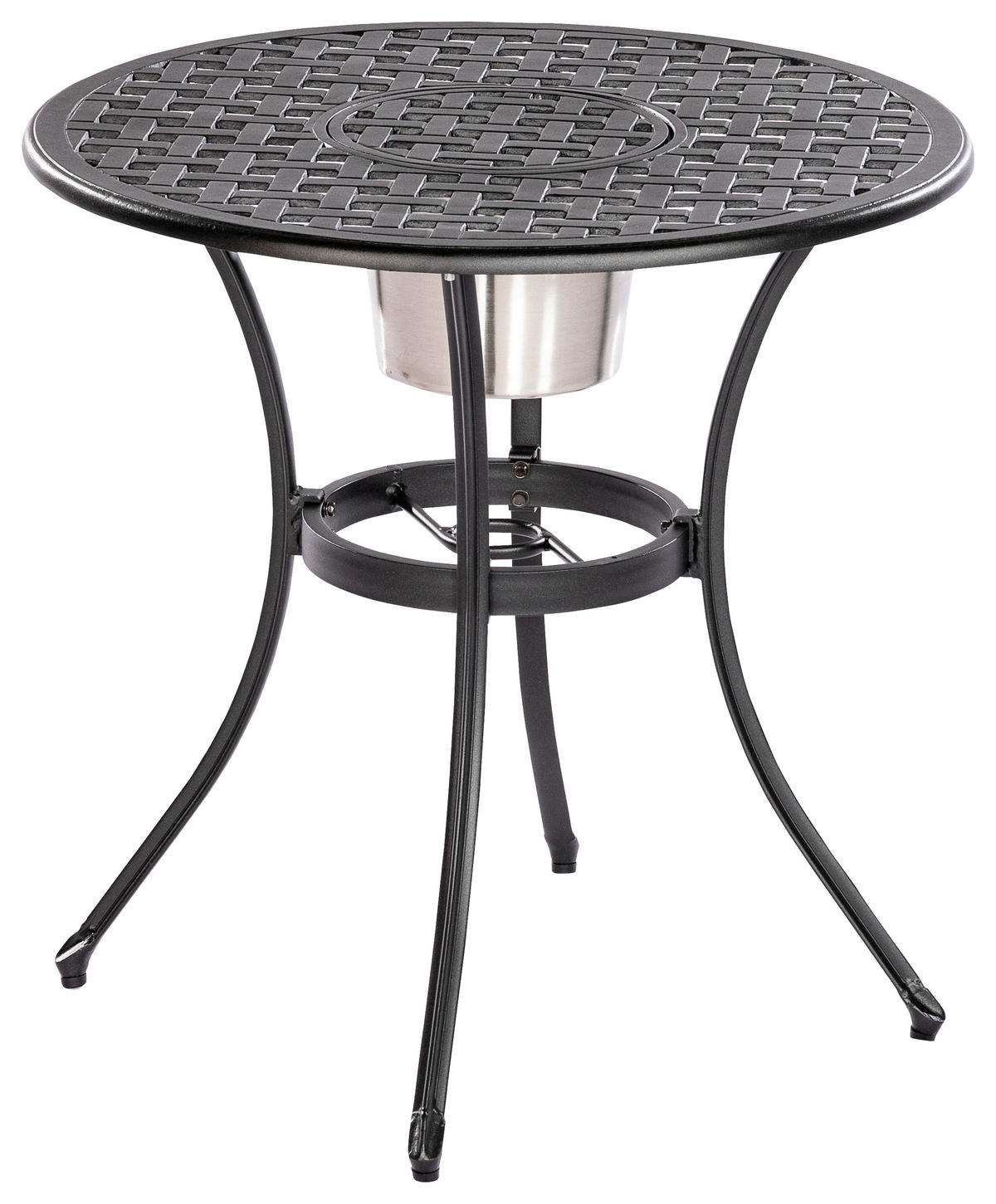 BALKONSET  5-teilig  - Graphitfarben/Grau, MODERN, Textil/Metall - Gardenson