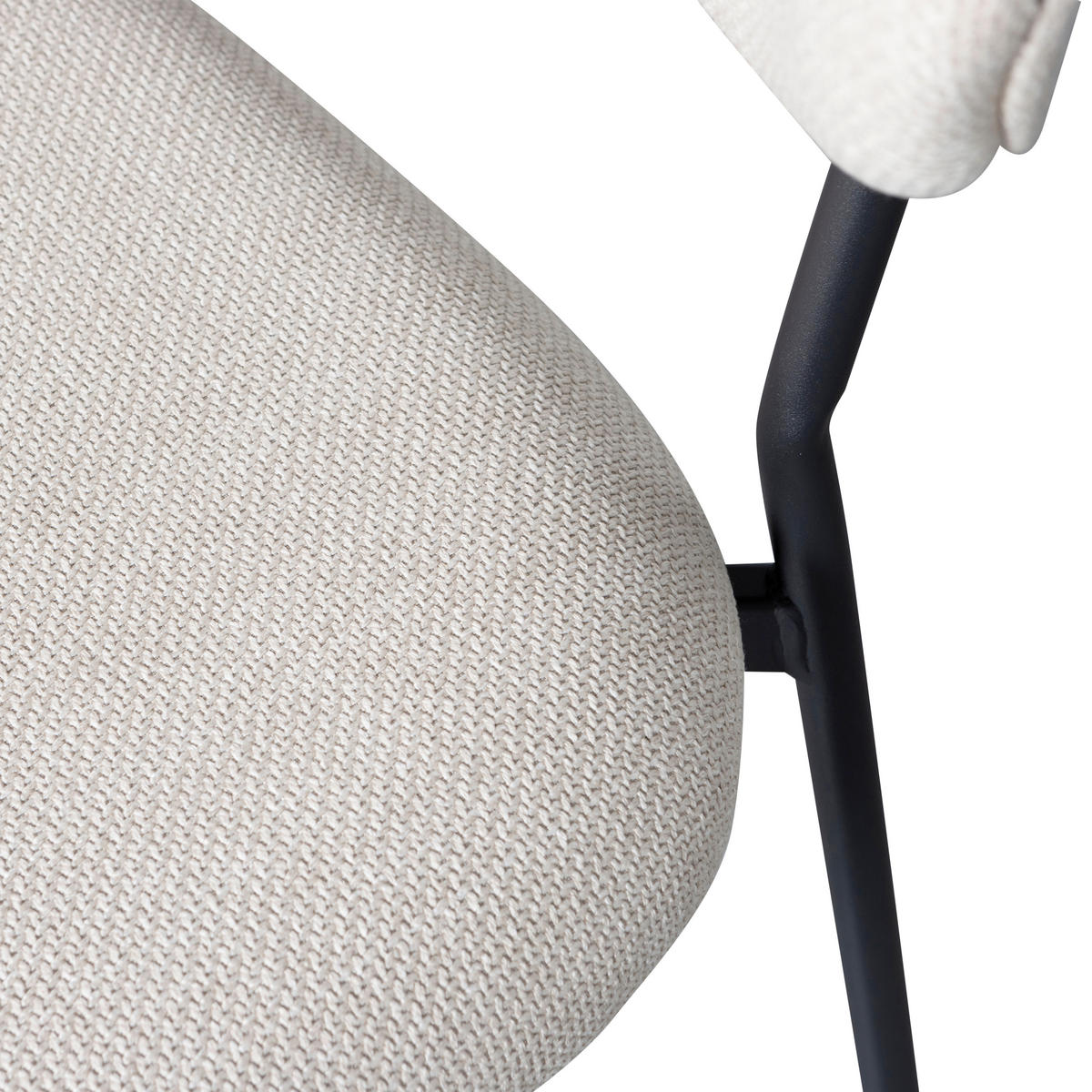 STUHL-SET 2 Stück  in Eisen Webstoff  - Schwarz/Naturfarben, MODERN, Textil/Metall (47/79/53cm) - Livetastic