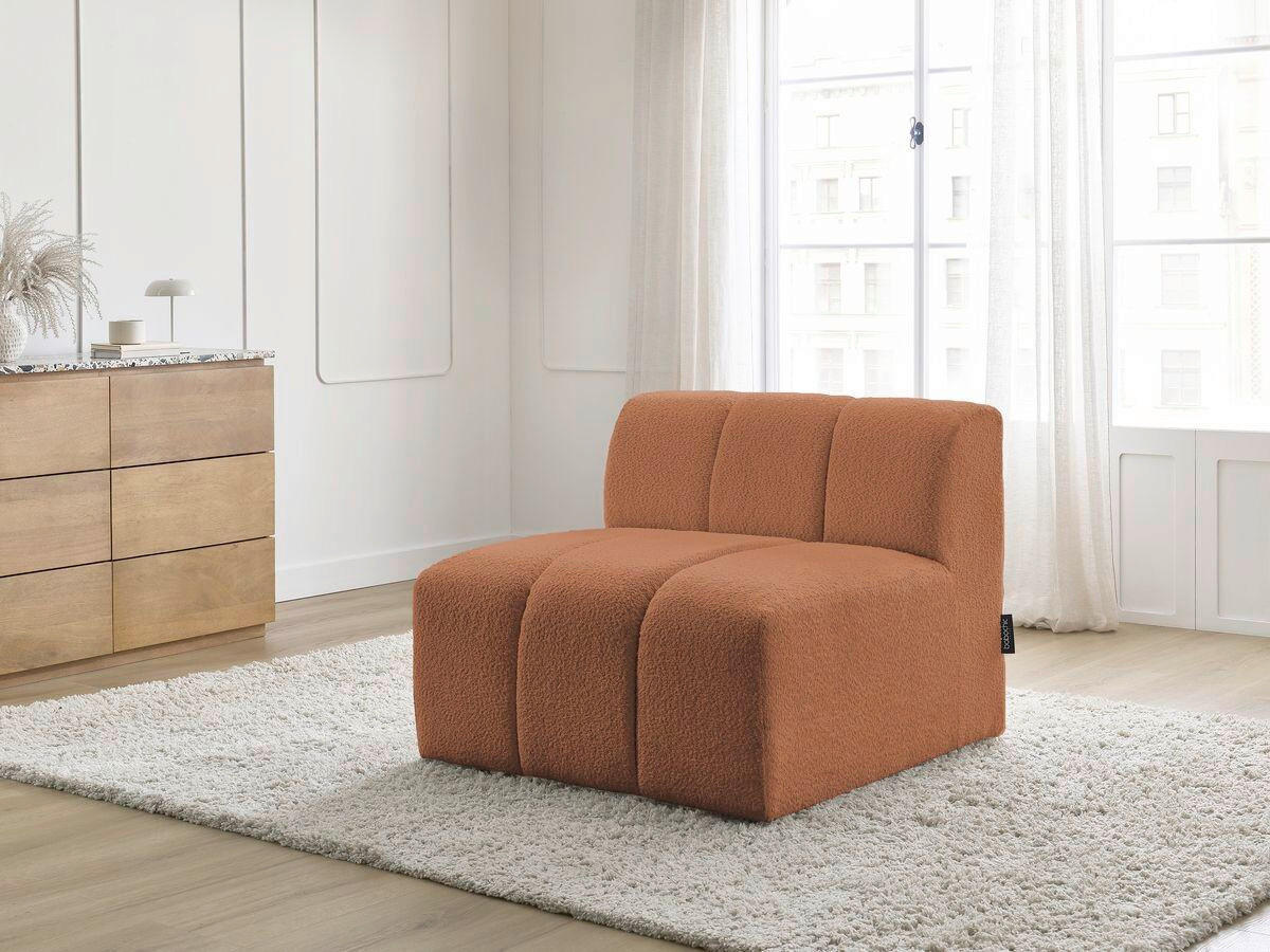 SOFAELEMENT ANNECY Bouclé Orange  - Schwarz/Orange, MODERN, Kunststoff/Textil (91/72/91cm)