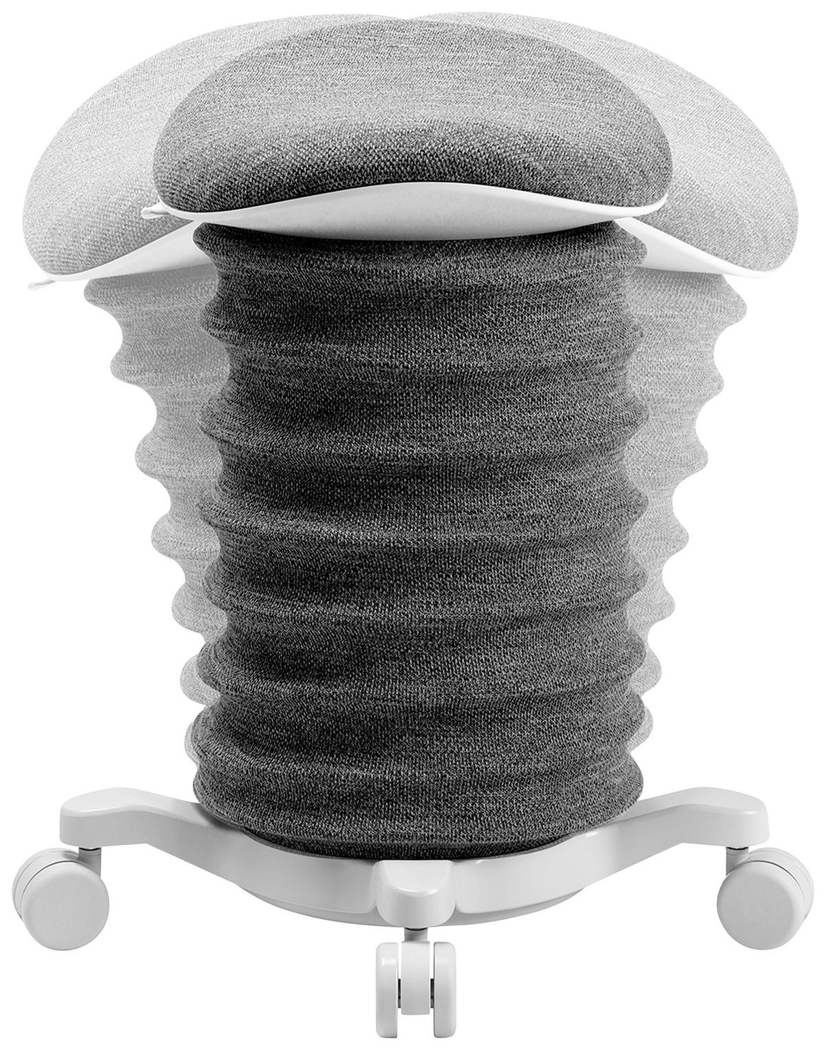 BÜROHOCKER Weiß, Schieferfarben  - Schieferfarben/Weiß, Design, Kunststoff/Textil (37,5/58-70/36cm) - Topstar