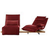 2-SITZER-SOFA in Echtleder Rot  - Eichefarben/Rot, Natur, Leder/Holz (240/63/115cm) - Koinor